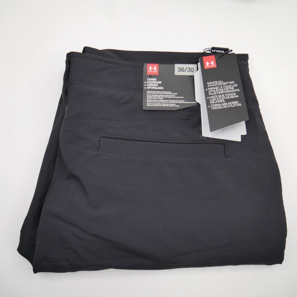 Under Armour Men's Match Play Loose Fit Tapered Leg Vented Golf Pants Black - Picture 7 of 10